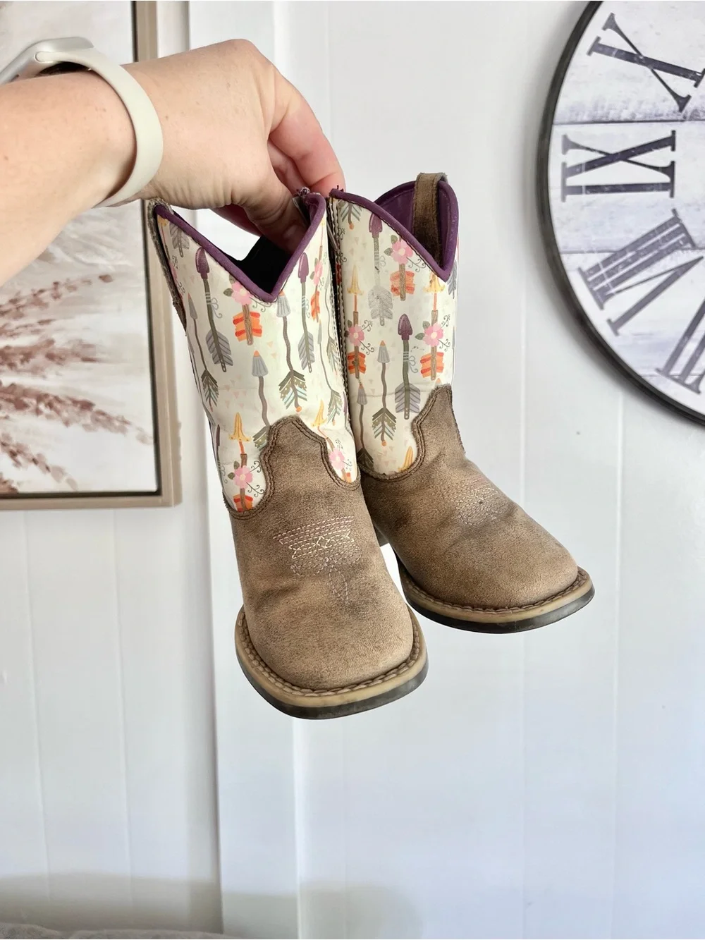 Twister Western Cowgirl Girls Arrow Boots